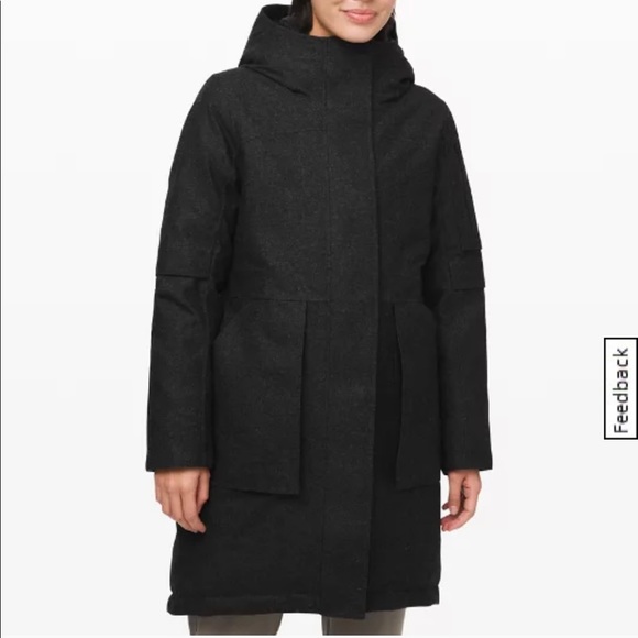 lululemon athletica Jackets & Blazers - Lululemon Winter Warrior Parka Wool 4 Heathered Black Night